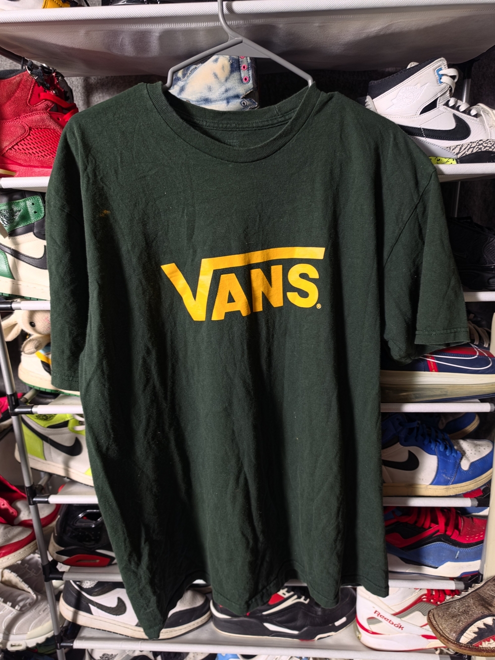 🔥 Vans Men's Dark Green Logo T-Shirt Size XL